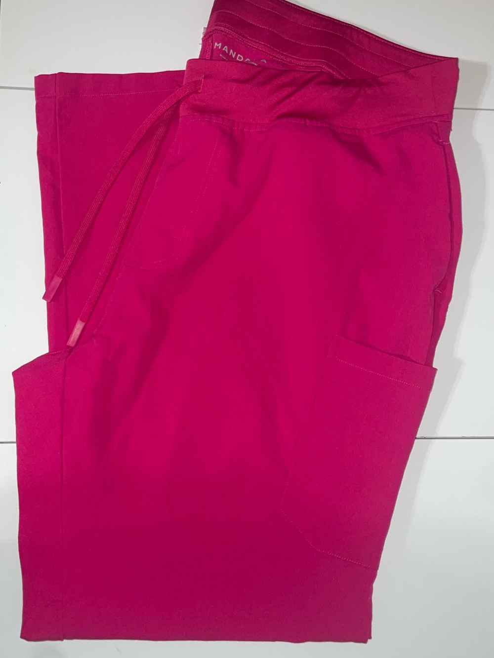 Mandala Magenta Scrub Pants with Drawstring Waist